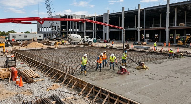 Commercial Slab Installation in Toledo, OH